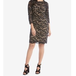 Karen Kane Women's Black Lace 3/4 Sleeve Dress Size L